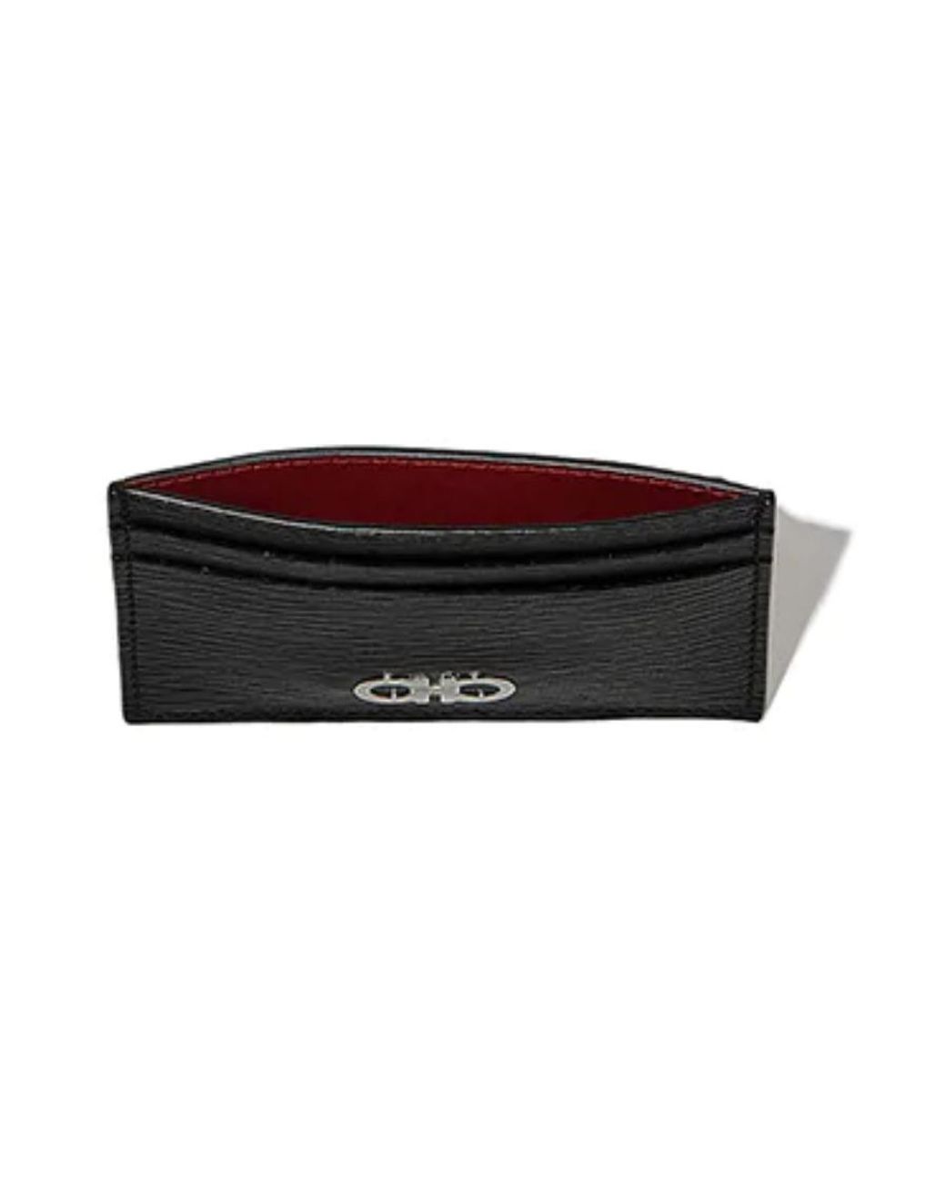 Ferragamo Black Gancini Clip Cardholder for men