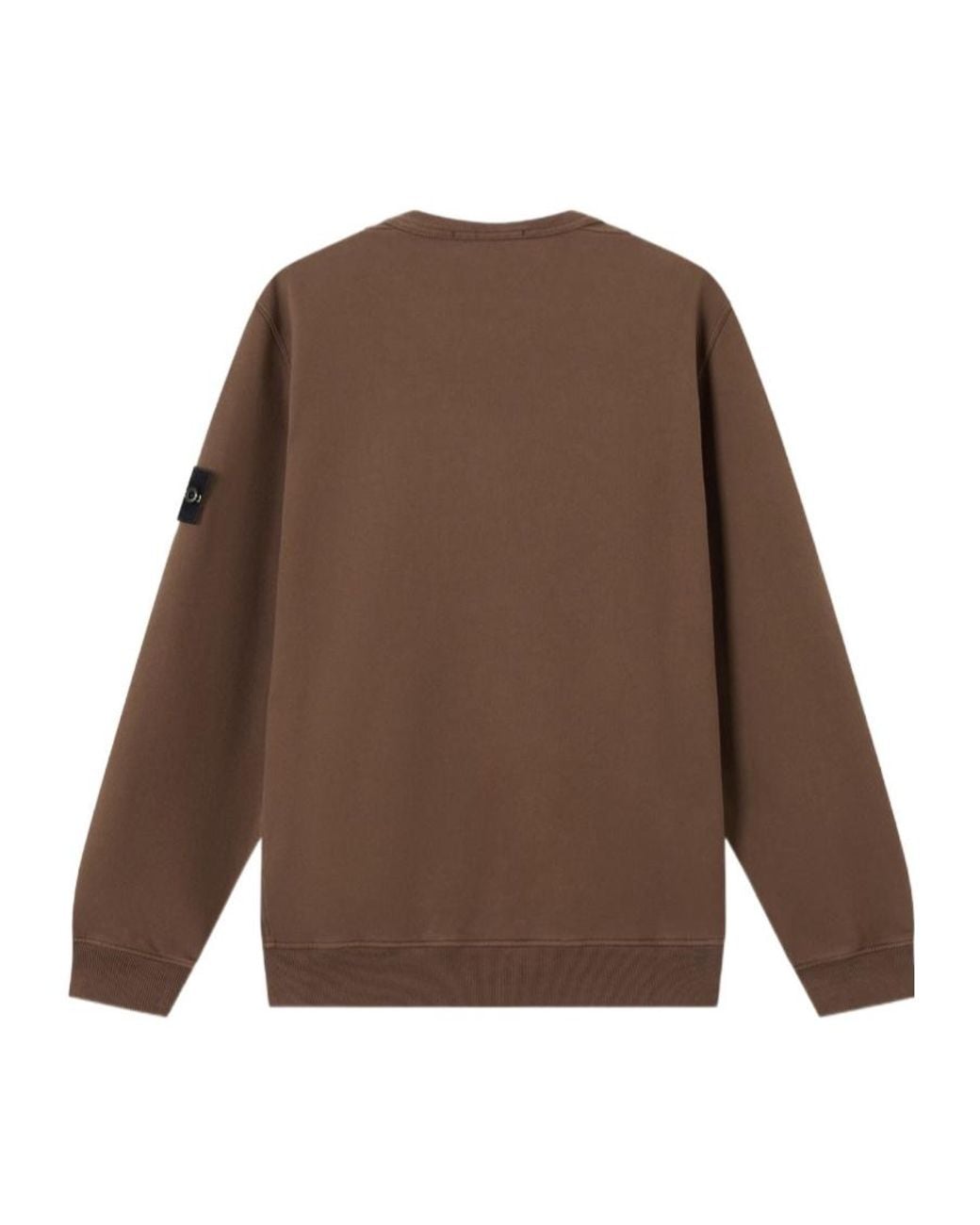 Stone Island Brown Logo Patch Crewneck Sweatshirt for men