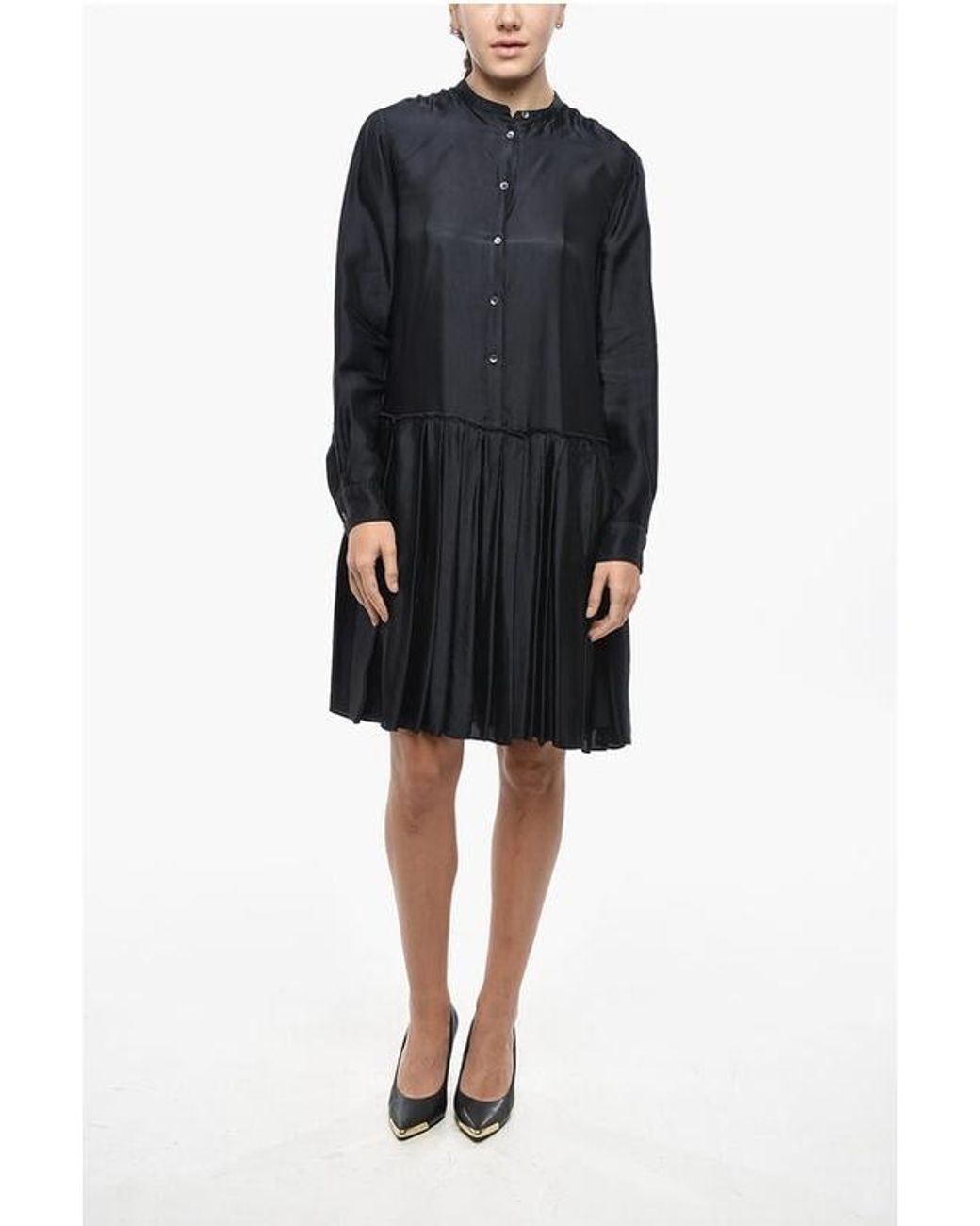 Aspesi Black Long-Sleeved Dress