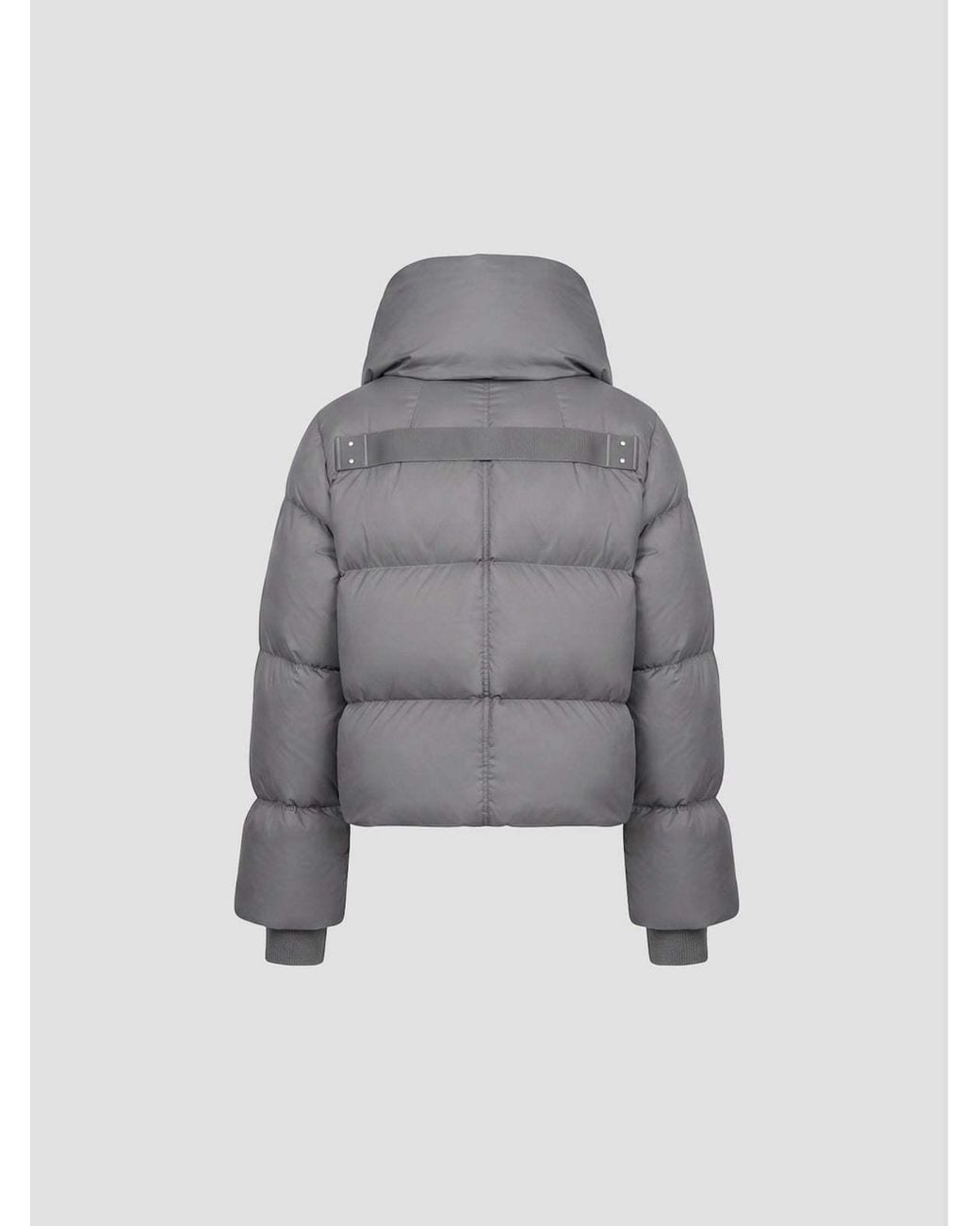 Rick Owens Gray Long-Sleeved Down Jacket