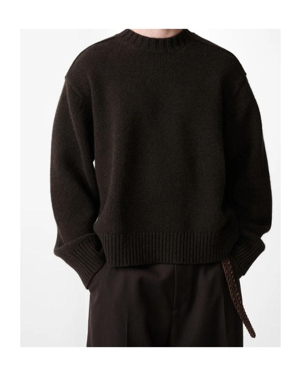 Studio Nicholson Black Long-Sleeve Knit Top for men