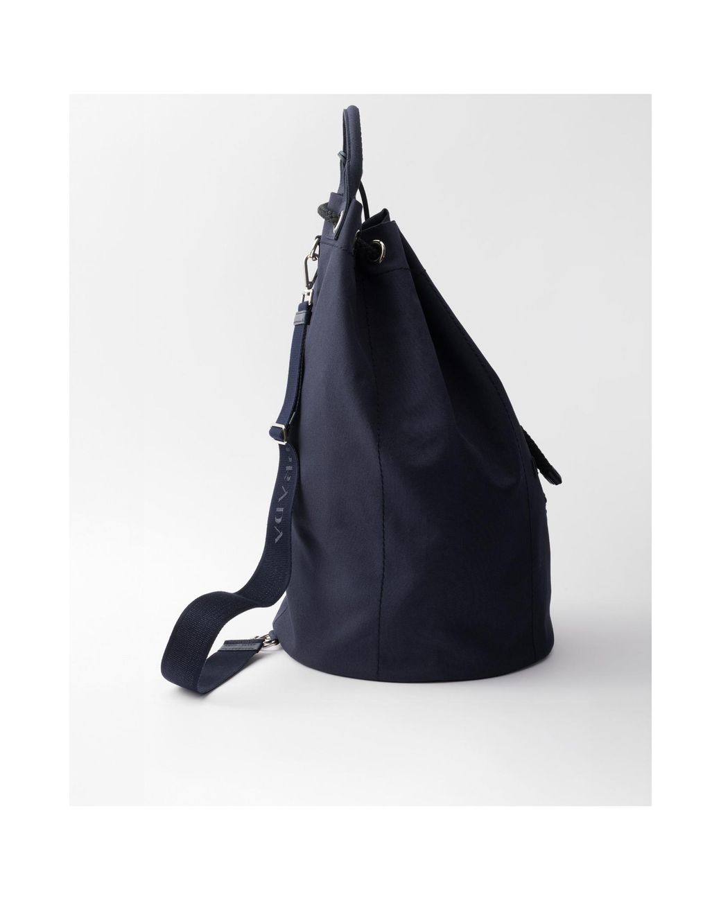 Prada Blue Canvas Drawstring Duffle Bag for men
