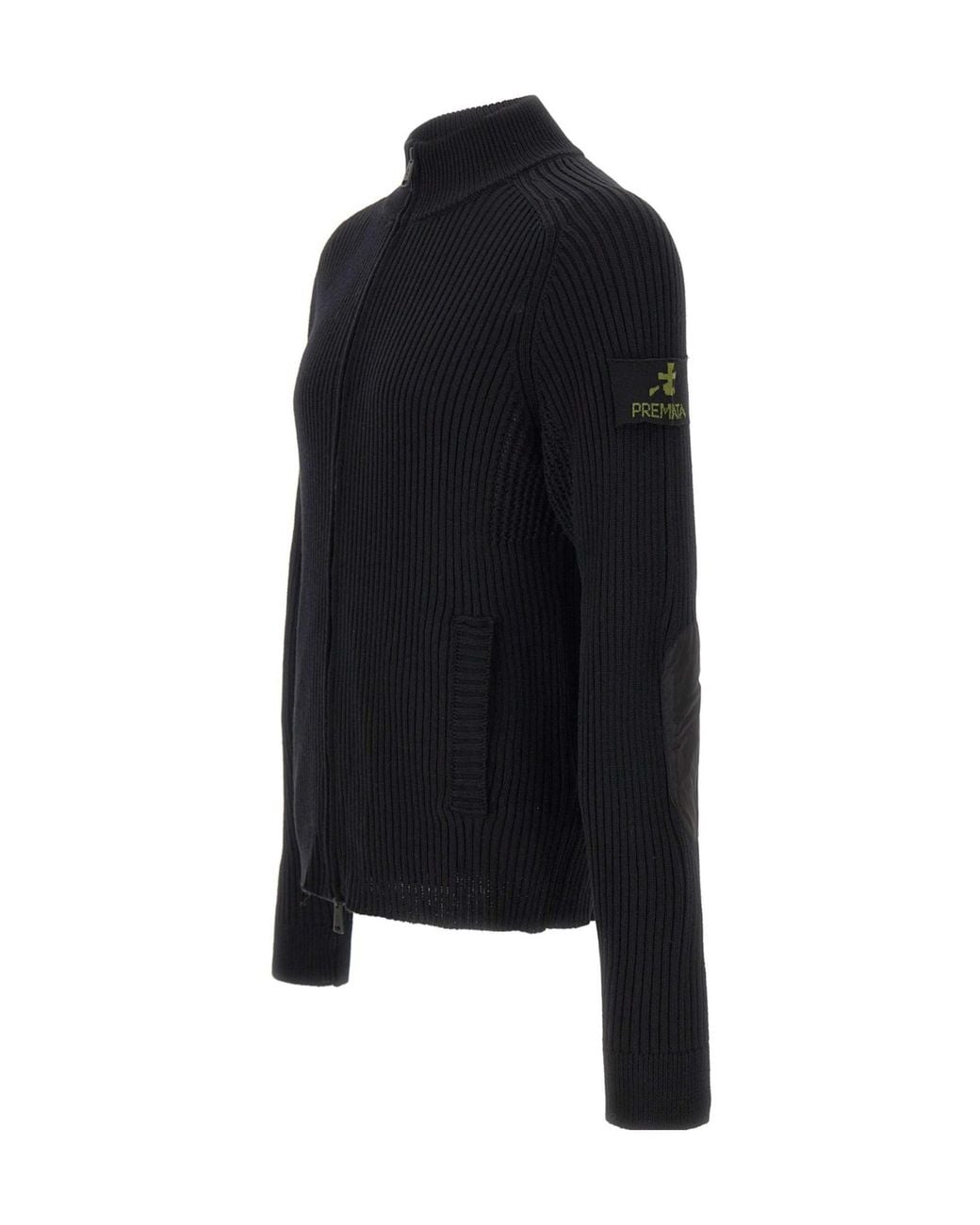 Premiata Blue Ribbed Zip-Up Cardigan for men