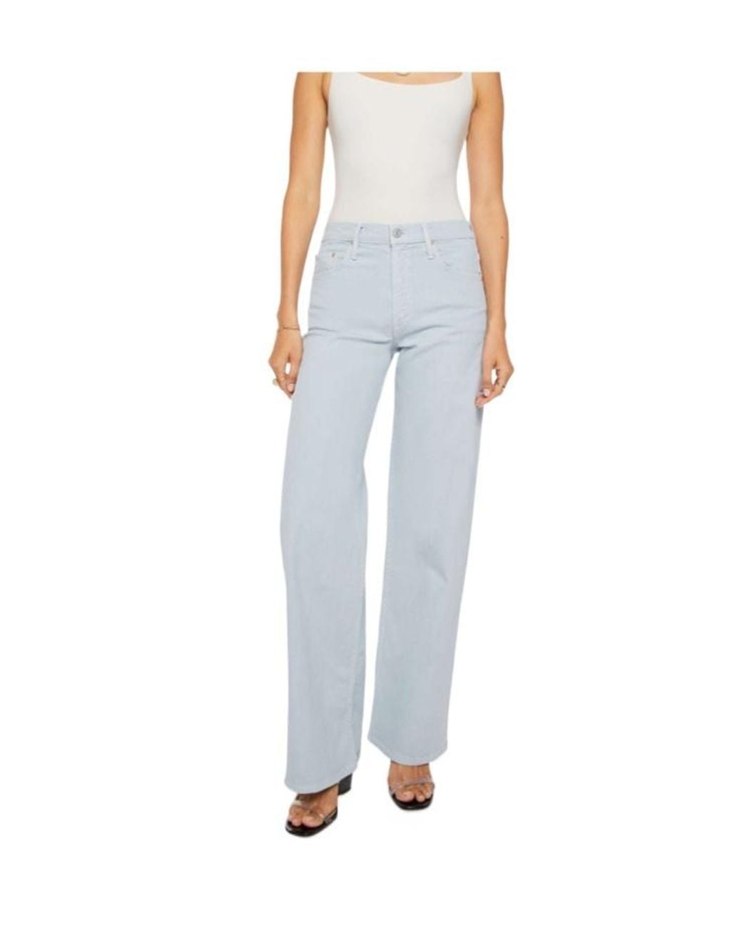 Mother Blue Wide-Leg Jeans