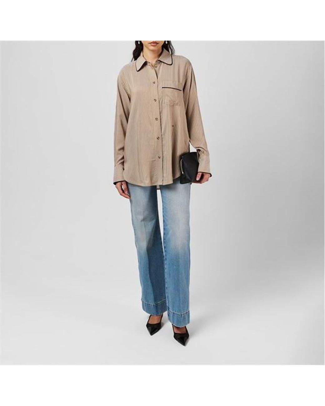Victoria Beckham Natural Piping Pyjama Shirt