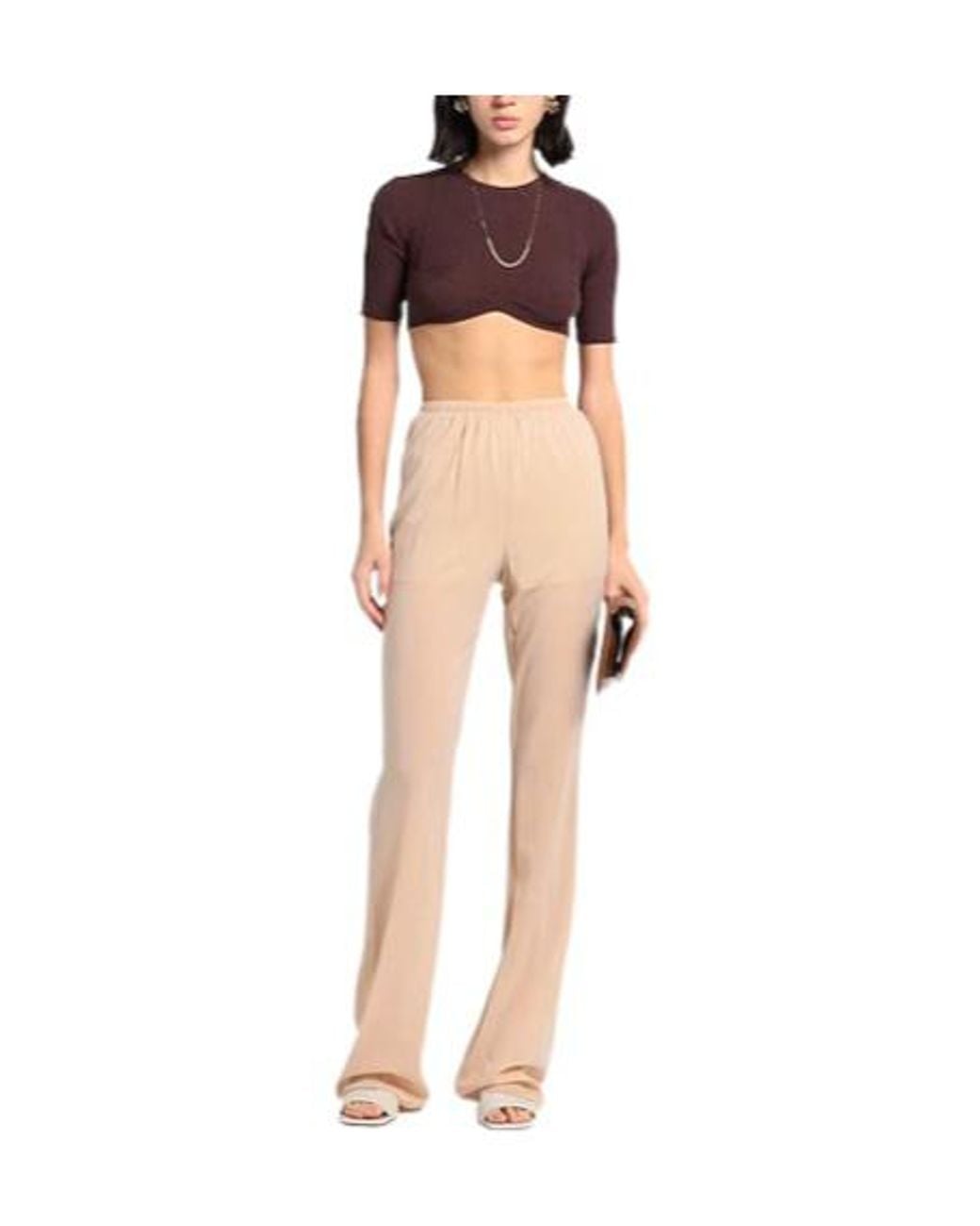 Sportmax Natural Solid Casual Trousers