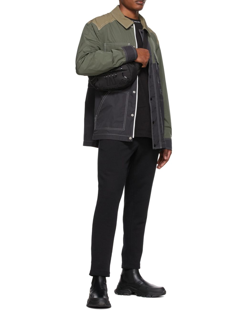 Moncler Black Born To Protect Logo-Print Joggers for men