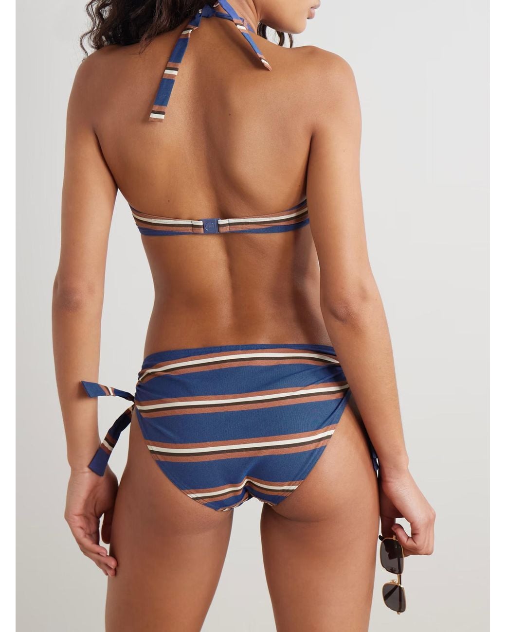 Eres Blue Striped Bikini Top