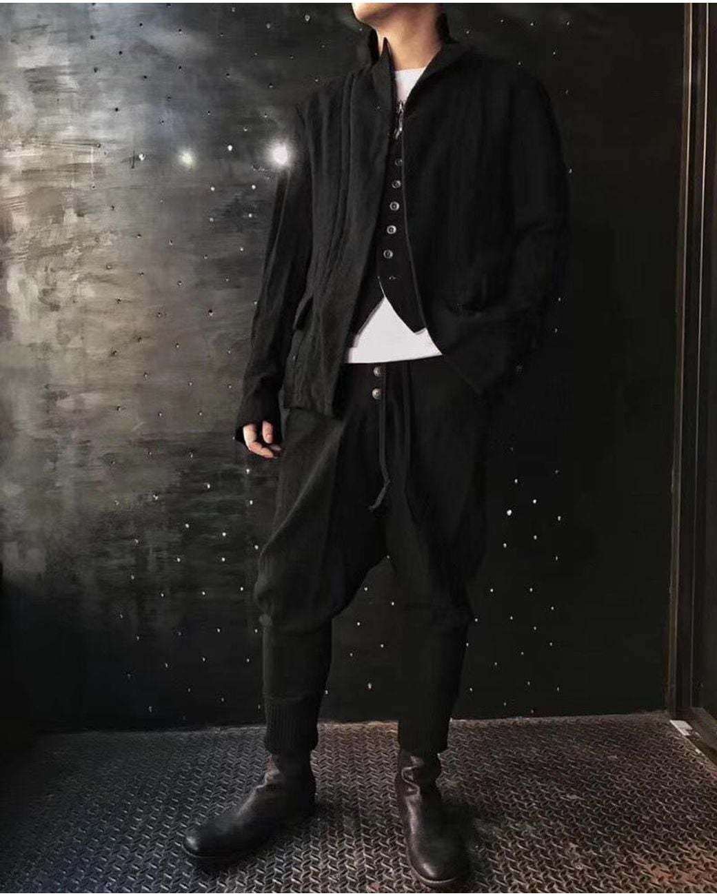 Greg Lauren Black Logo Blazer for men