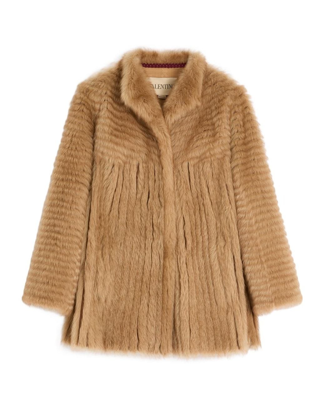 Valentino Brown Concealed Front Fastened Long-Sleeved Coat