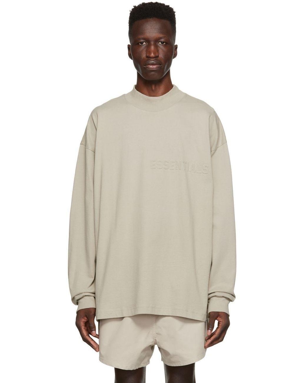 Fear Of God White Embossed-Logo Long-Sleeve T-Shirt
