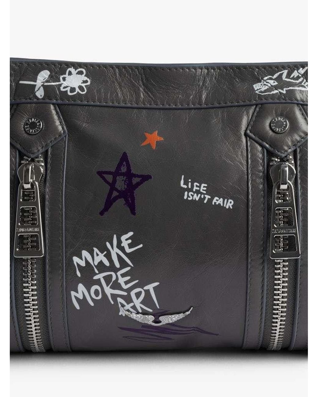 Zadig & Voltaire Black X Humberto Cruz Sunny Mood Zipped Crossbody Bag