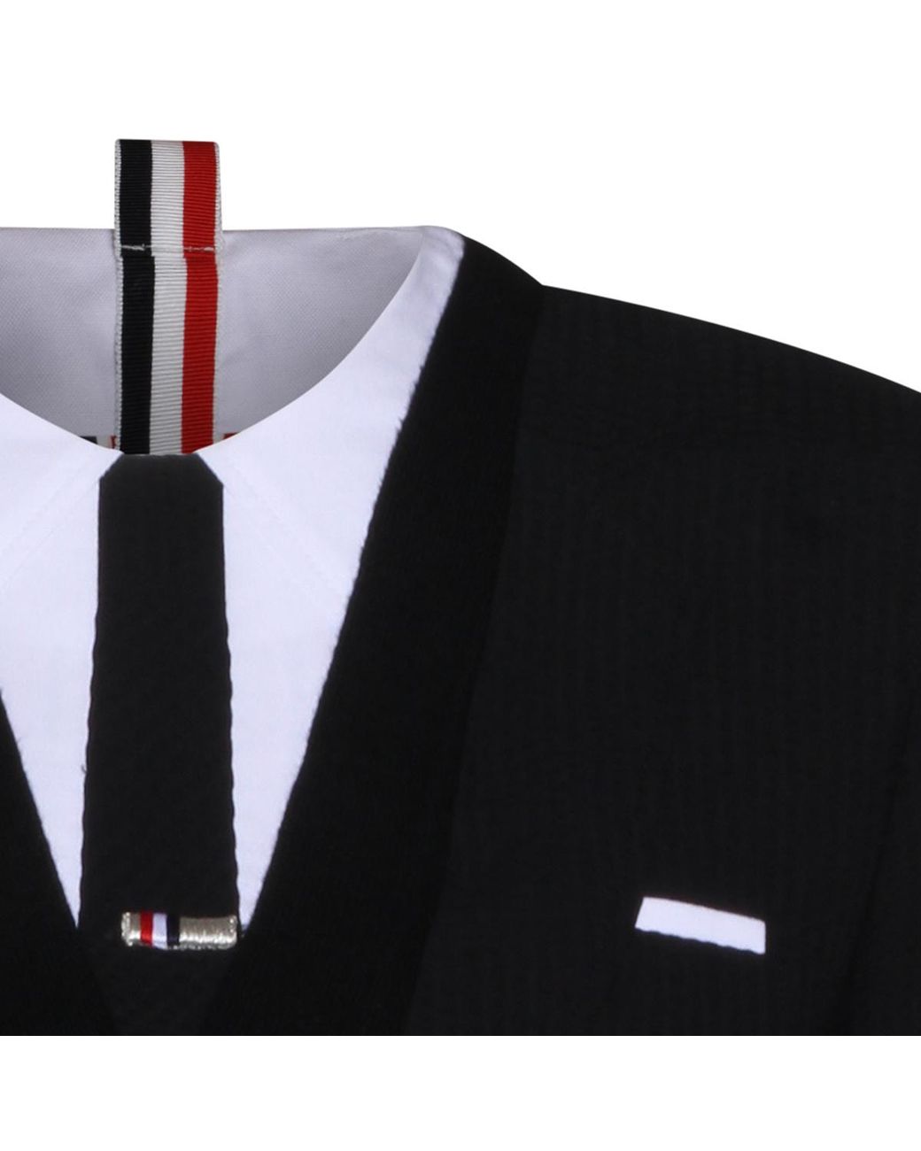 Thom Browne Black Stripe Detailed Mini Dress