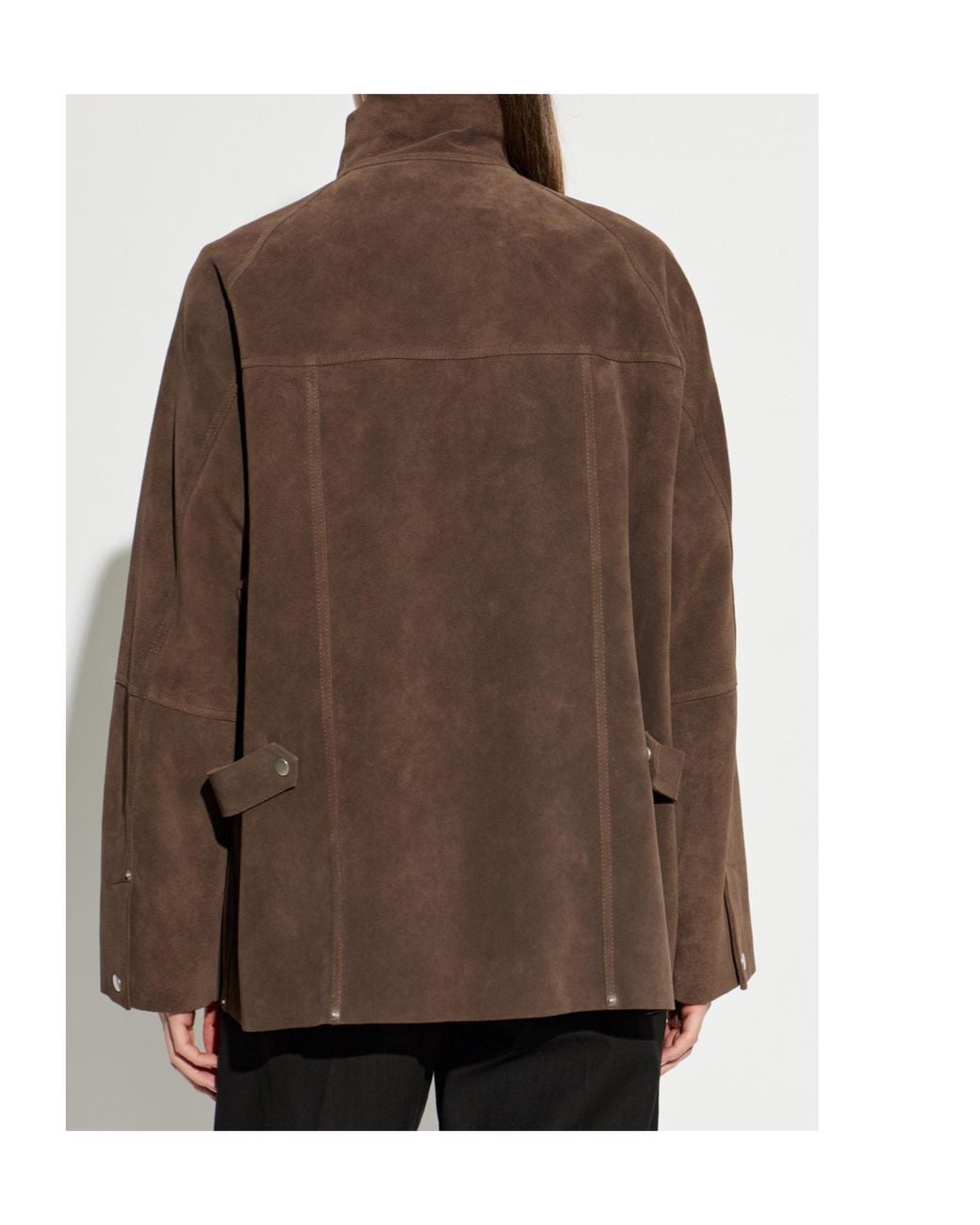 Studio Nicholson Brown Long-Sleeved Leather Jacket