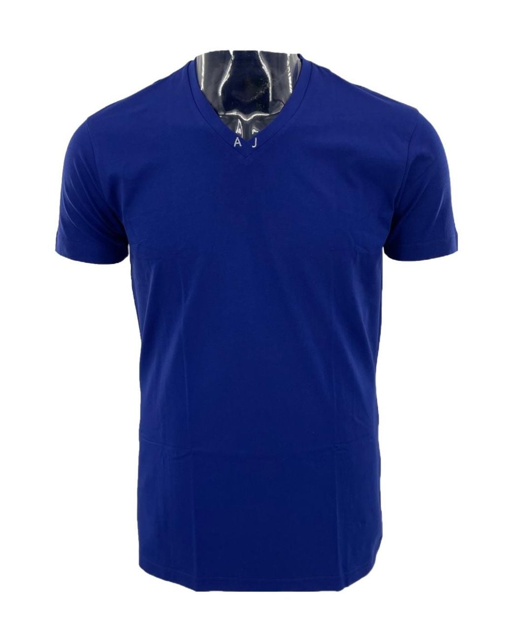 Armani Jeans Blue V-Neck Short-Sleeved T-Shirt for men