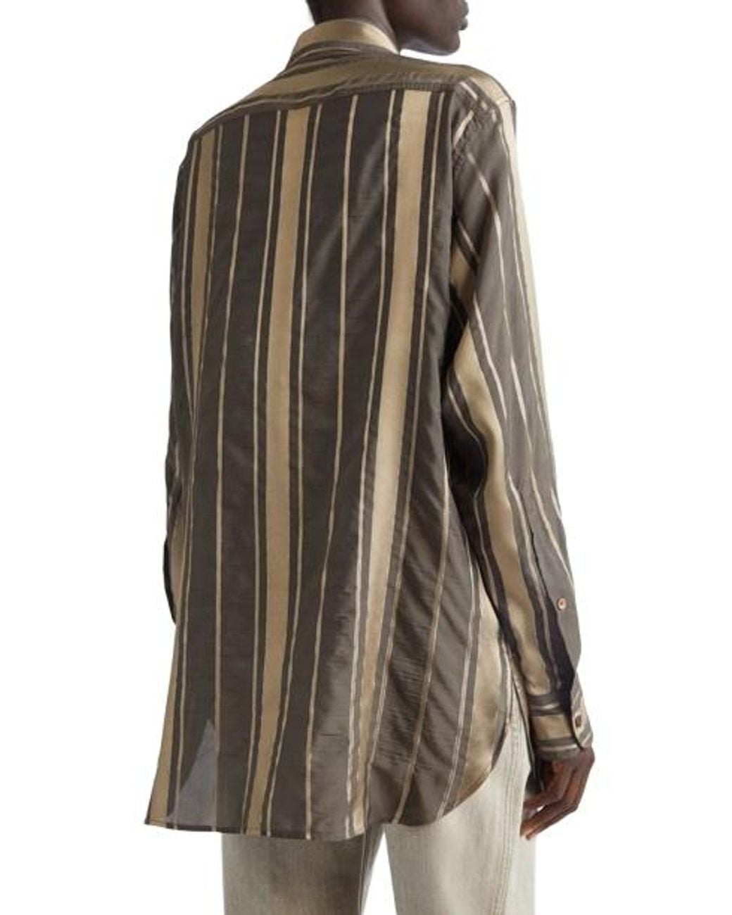 Stella McCartney Multicolor Striped Curved Hem Shirt