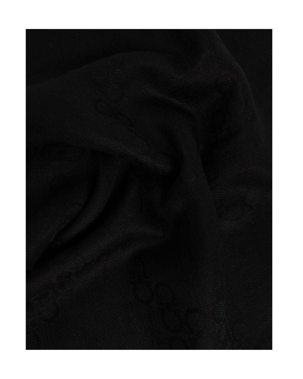 Ferragamo Black Ferragamo Monogram Fringed Scarf