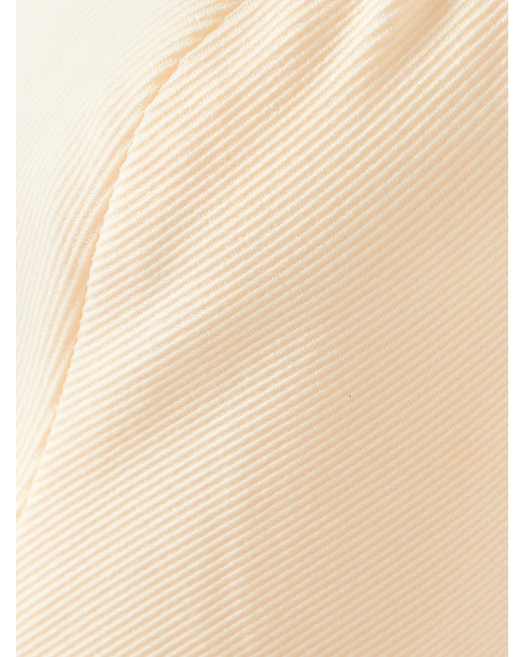 Staud Natural Silvia Strapless Twill Peplum Top
