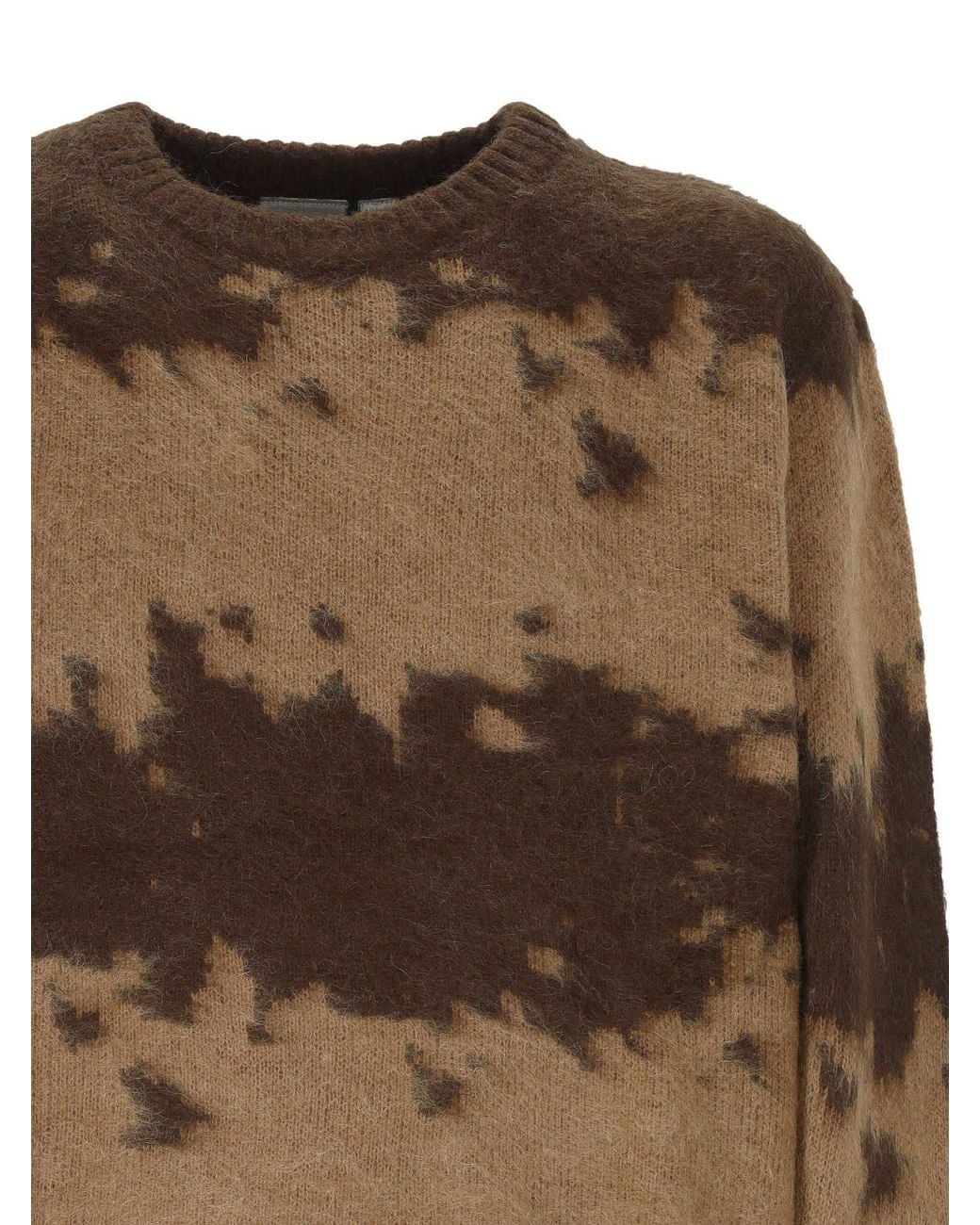 Gramicci Brown Splatter-Print Crew-Neck Sweater for men