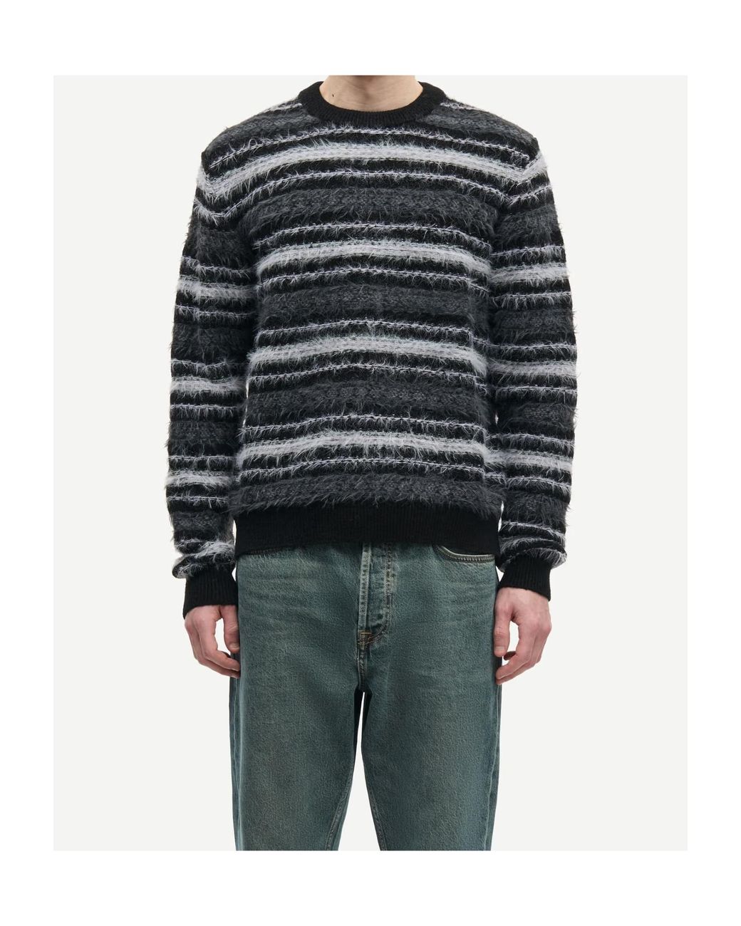 Samsøe & Samsøe Black Samsøe Samsøe Safinnley Striped Knitted Sweater for men