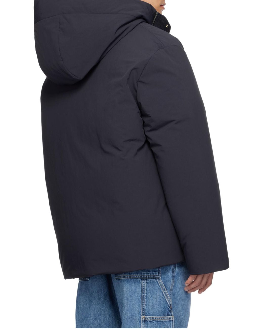 Jil Sander Blue Hooded Down Jacket for men