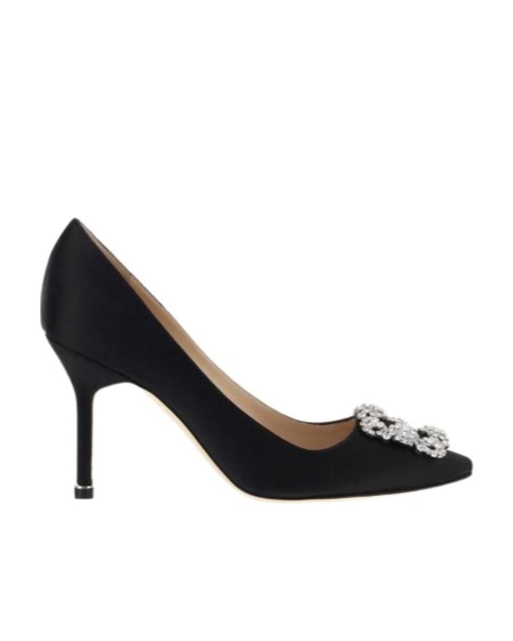 Manolo Blahnik Black Hangisi Embellished Buckle Pumps