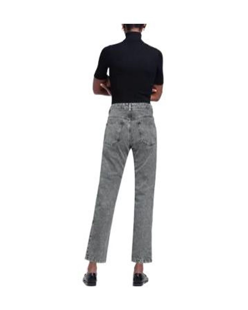Isabel Marant Gray High-Waisted Straight-Leg Jeans