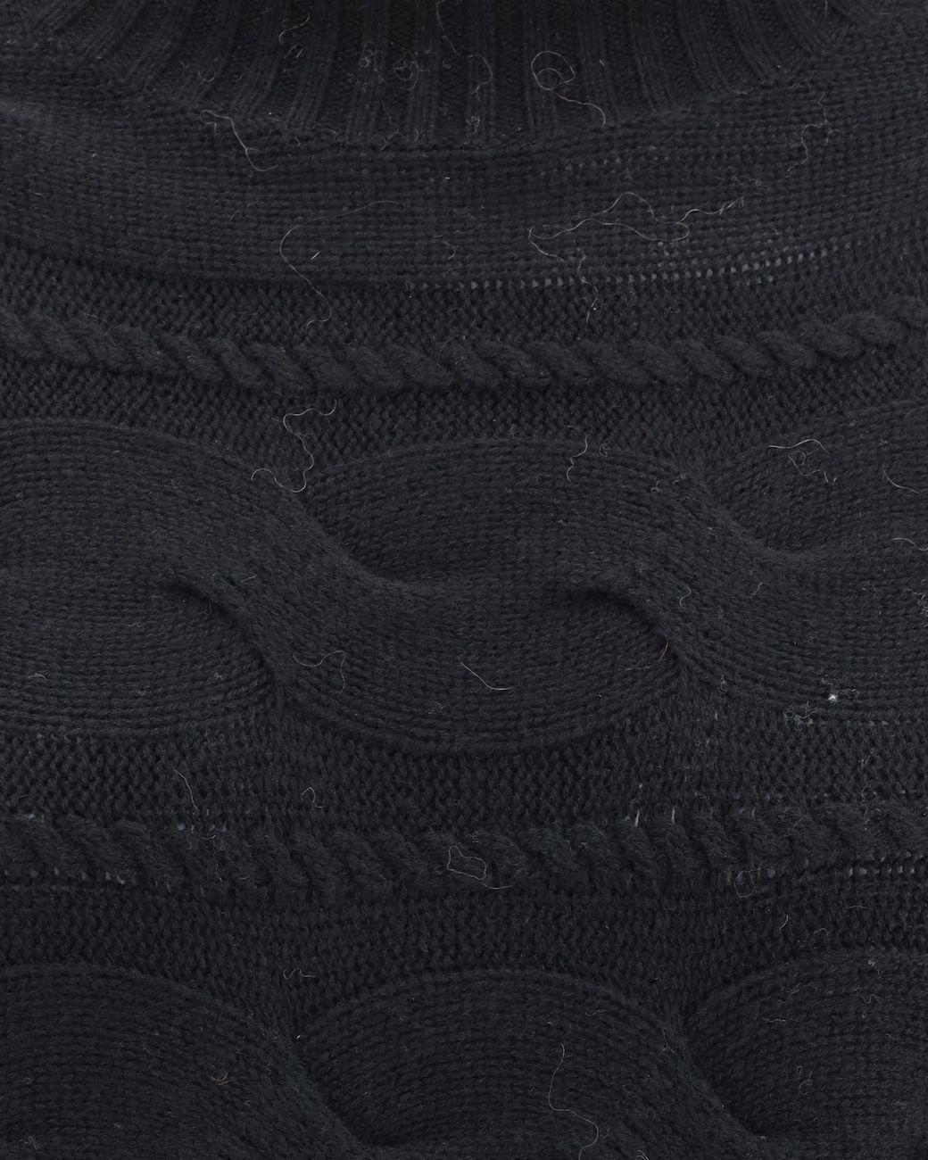 Max Mara Blue Cable-Knit Roll-Neck Sweater