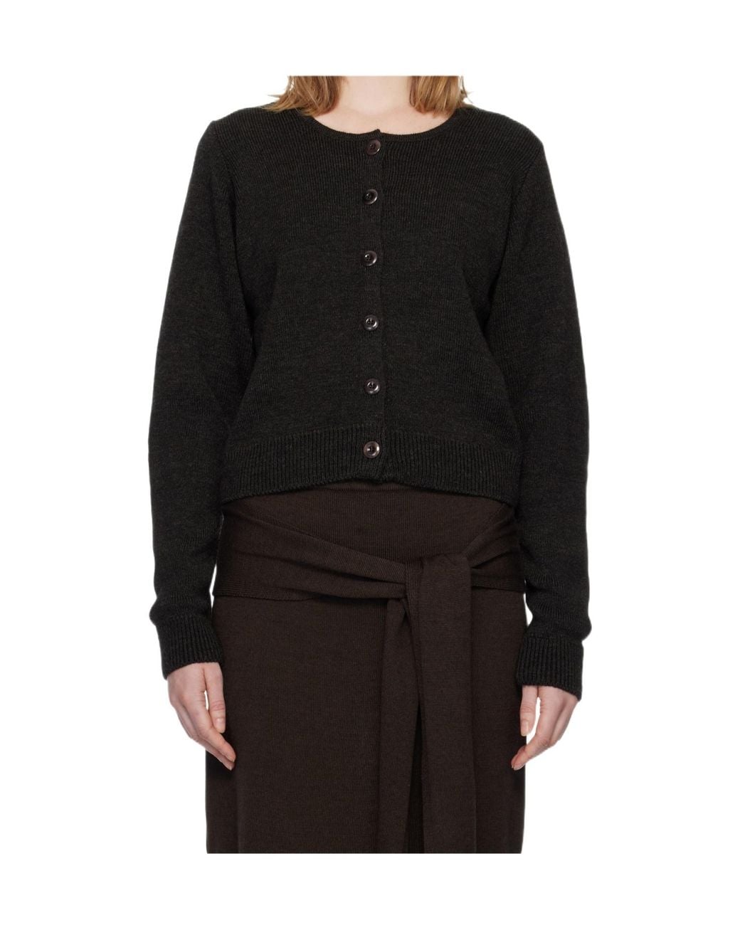 Lemaire Black Button-Front Cardigan