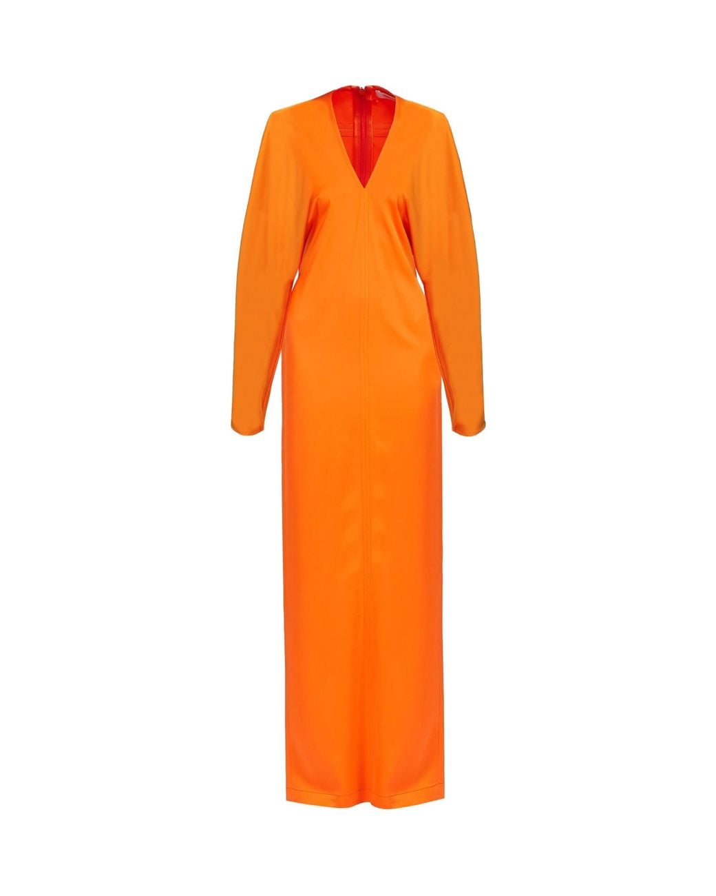 Ferragamo Orange Ferragamo V-Neck Midi Dress