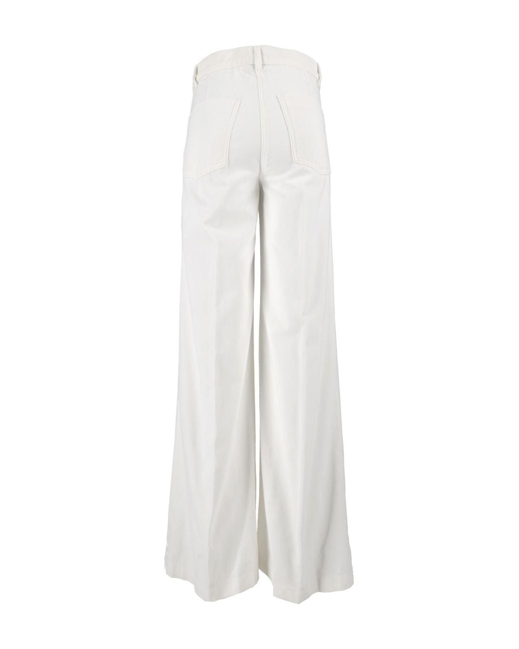 Aspesi White Wide-Leg High-Waisted Trousers