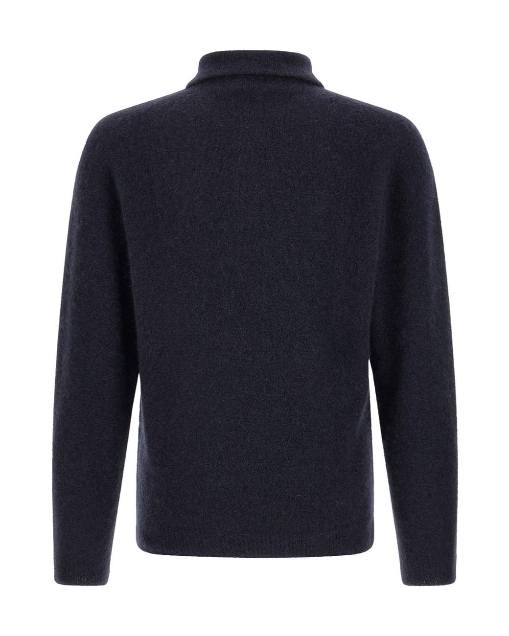 Roberto Collina Blue Brushed Knit Polo Shirt for men