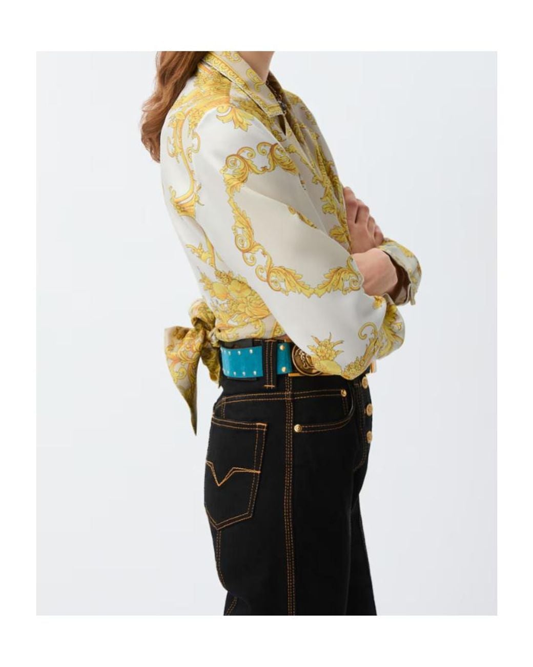 Versace Metallic Pattern-Printed Twill Shirt