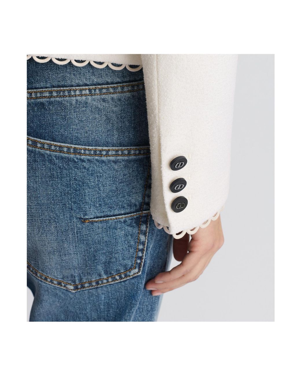 Dior White Cropped Jacket
