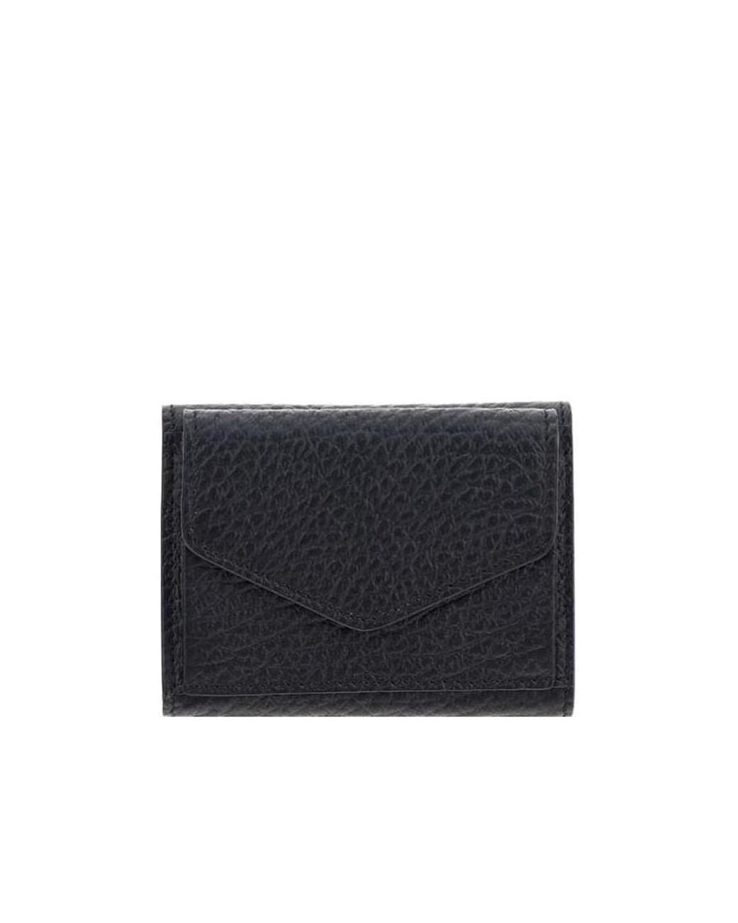 Maison Margiela Black Four Stitch Tri-Fold Cardholder