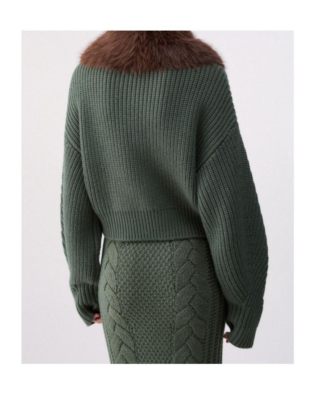 Liu Jo Green Wool Bomber Jacket