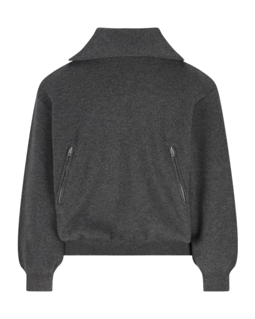 Balenciaga Gray Half-Zip Knitted Jumper