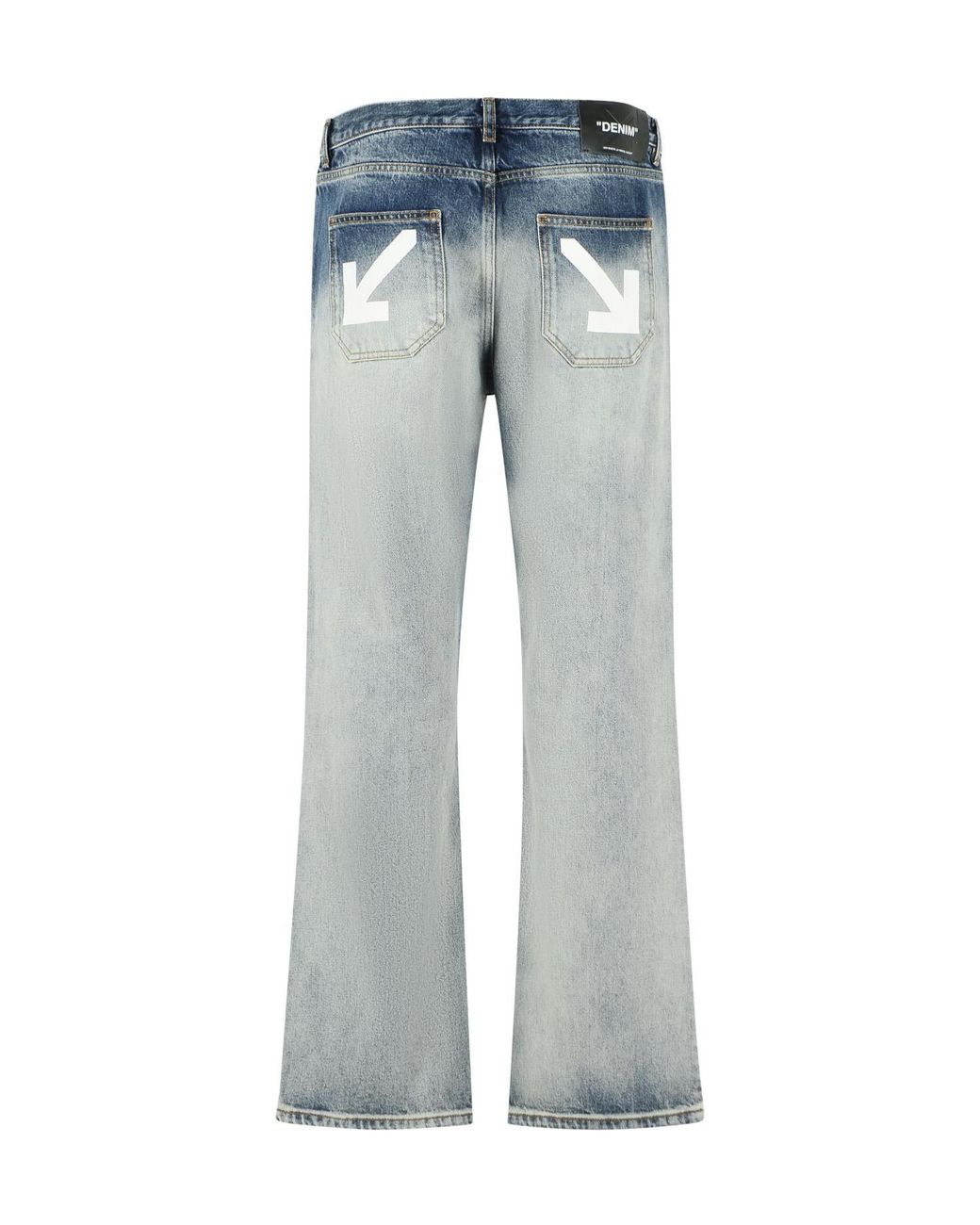 Off-White c/o Virgil Abloh Blue 'Half Arrow Slim Relaxed' Cotton Jeans for men