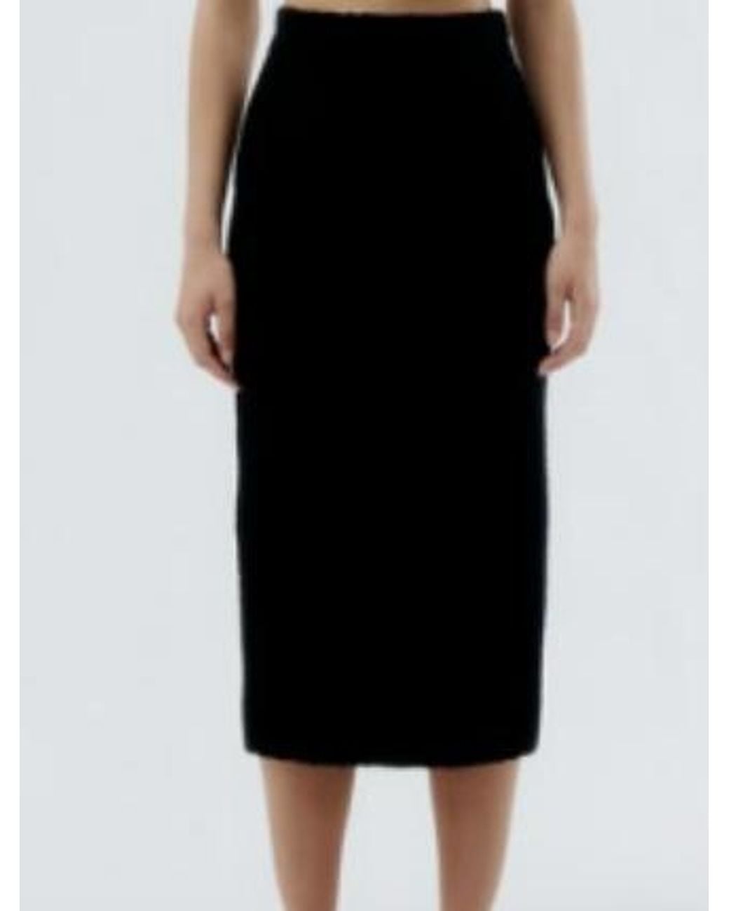 Alessandra Rich Black Brushed-Finish High-Waisted Skirt