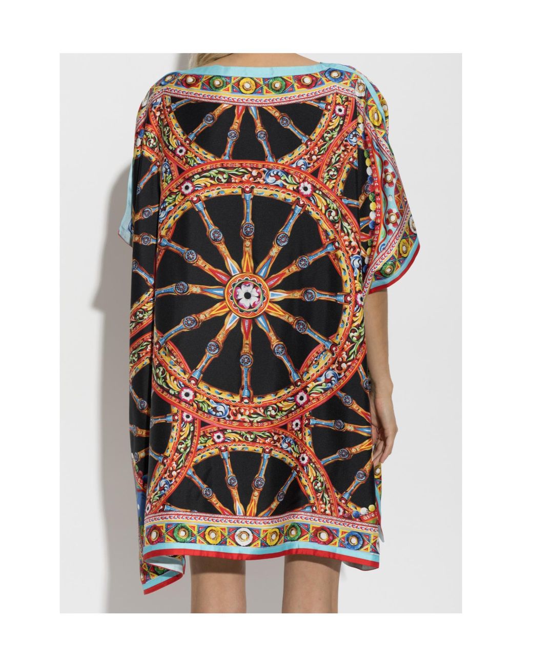 Dolce & Gabbana Multicolor Carretto-Printed Kaftan Dress