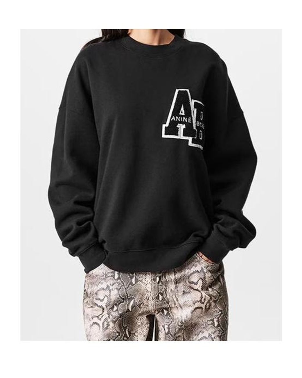 Anine Bing Black Long Sleeve Sweatshirt