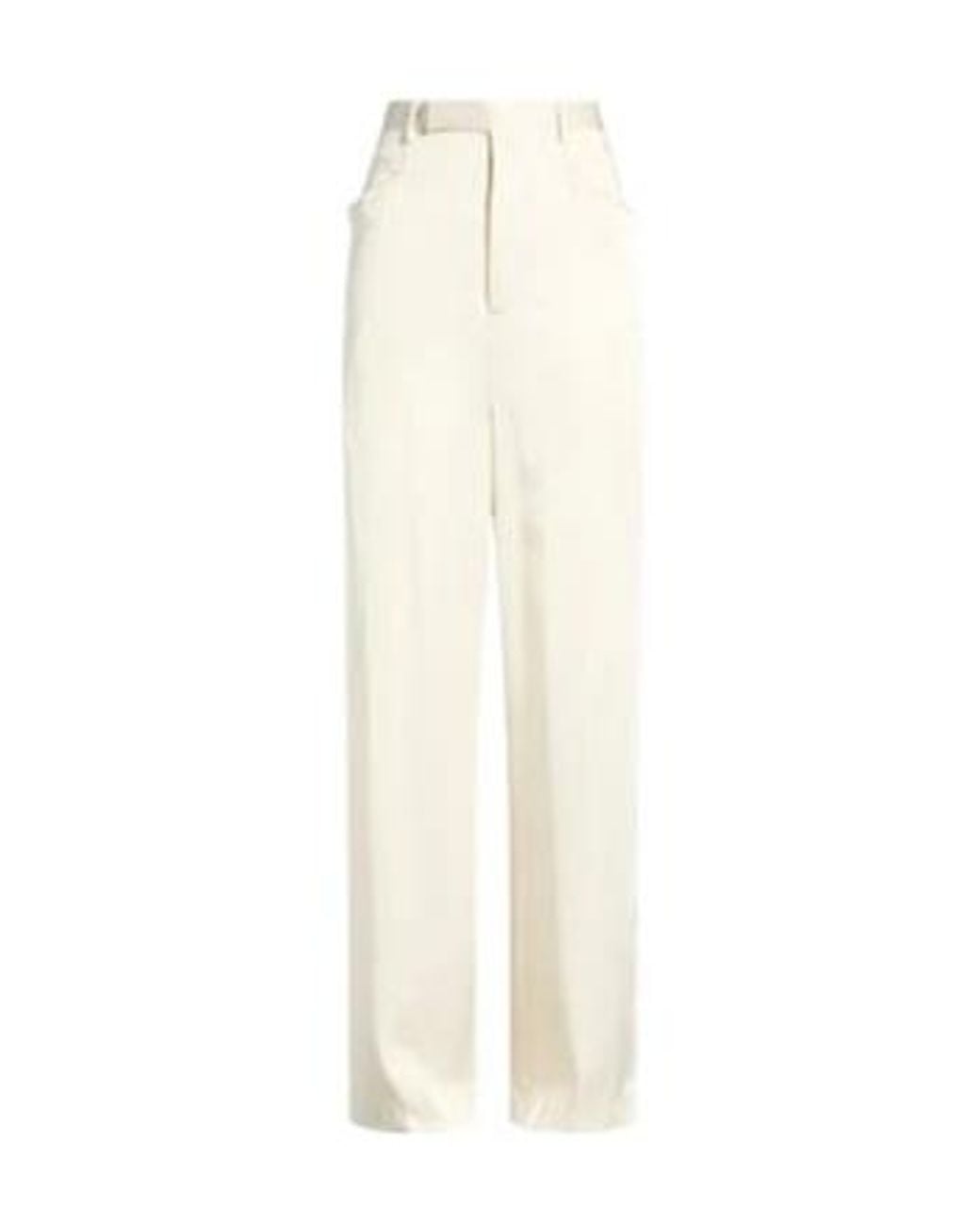 Rick Owens White Simple Satin Wide-Leg Pants