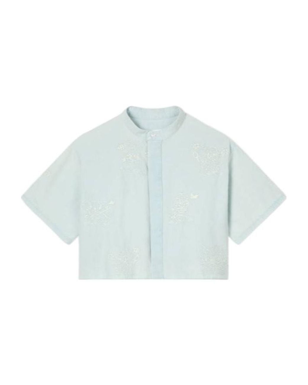 KENZO Blue Cartoon' Embroidered Short Sleeve Shirt