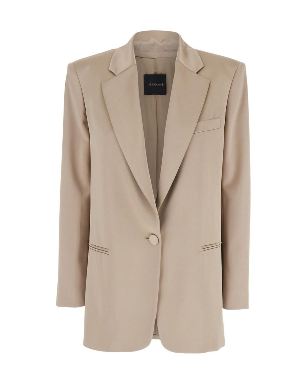 ANDAMANE Natural Single-Breasted Oversized Jacket