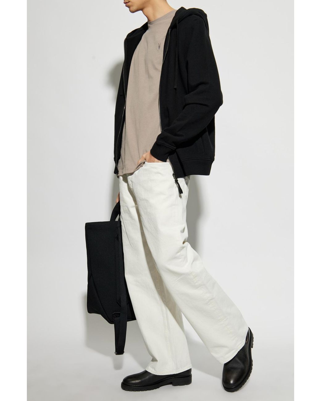 AllSaints Black Raven Zip-Up Hoodie for men