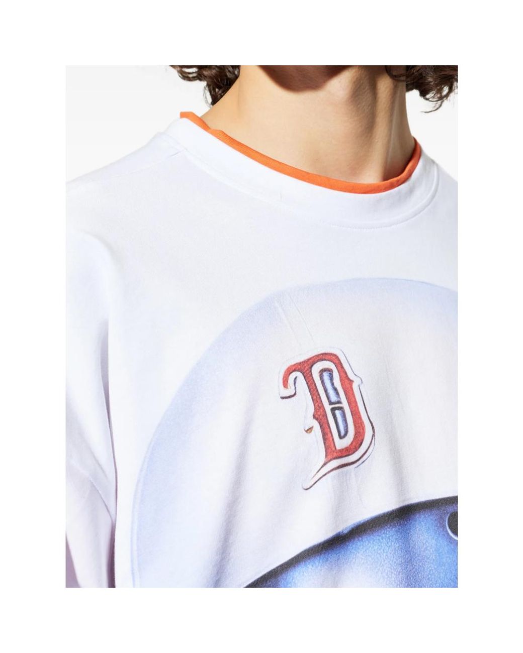 PDF CHANNEL Blue Pdf Mask Print Layered Long-Sleeve T-Shirt for men