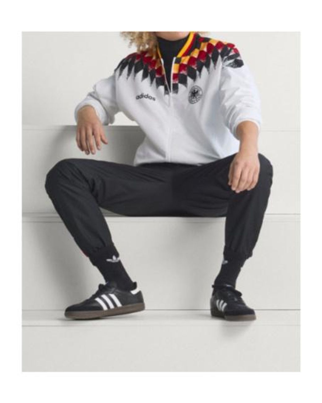 Adidas Originals White Logo-Embroidered Jacket for men