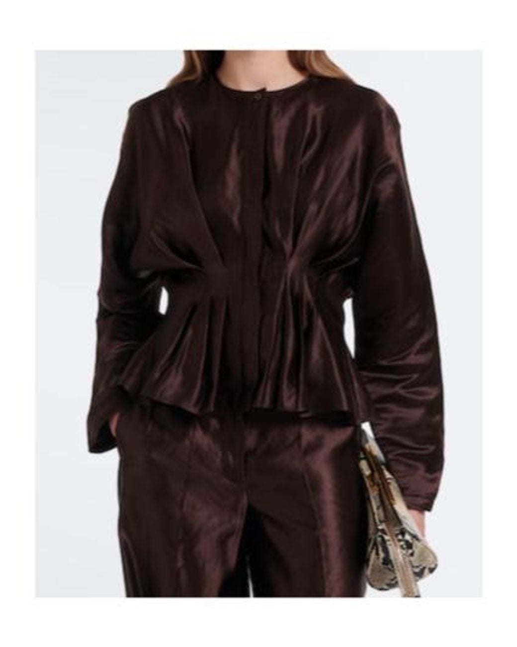 Joseph Black Erin Pleated Linen And Silk Blouse