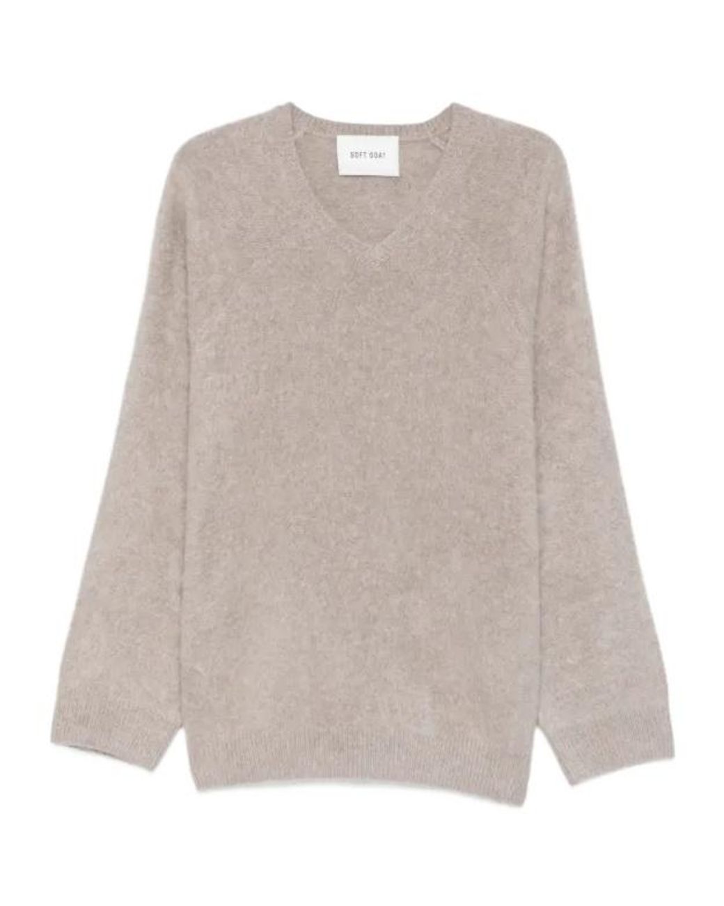 Soft Goat Natural Brushed V-Neck Sweater