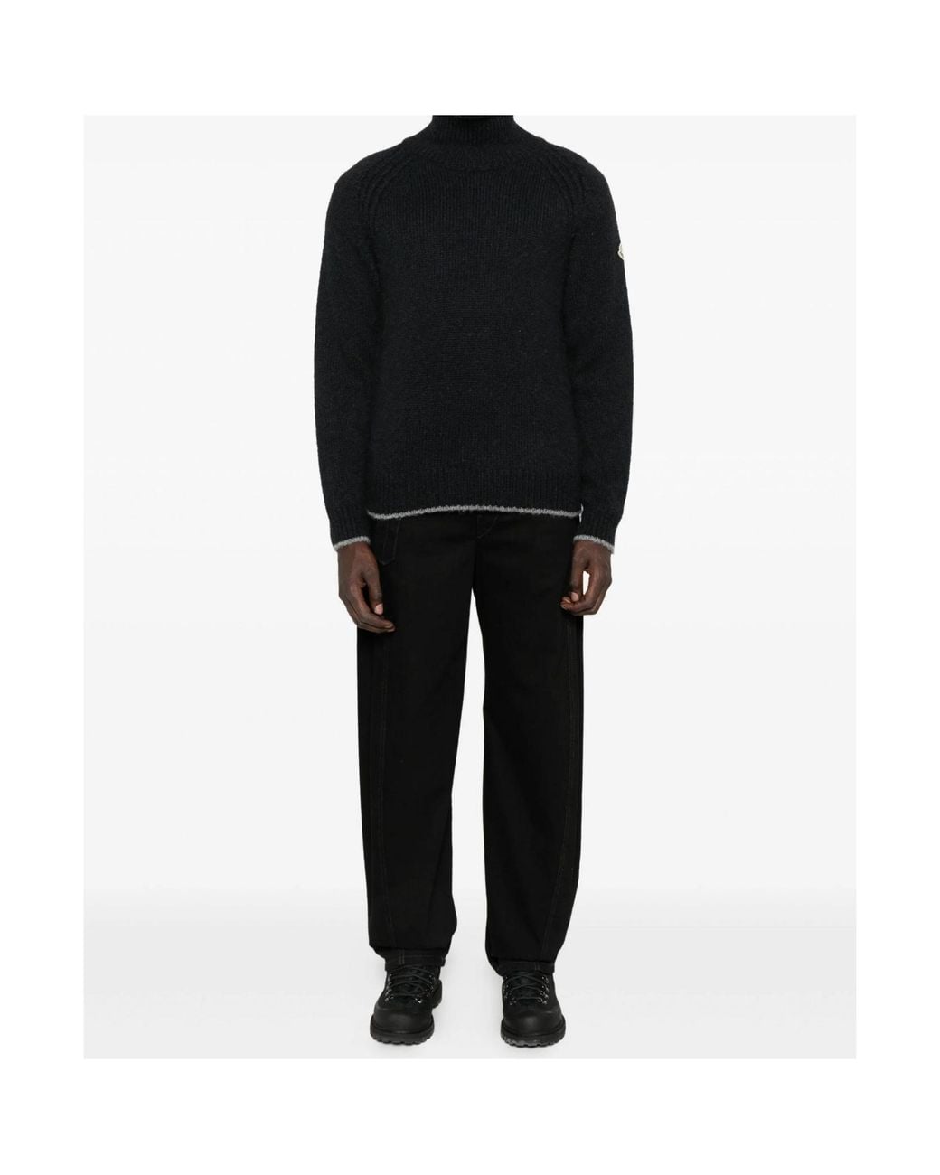 Moncler Black Alpaca Wool Blend Turtleneck Jumper for men
